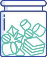 LowCarb Gummy outline color illustration vector