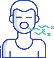 Bad Breath outline color illustration vector