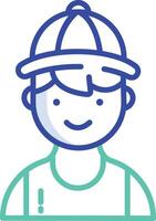 Boy outline color illustration vector