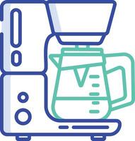 Coffee maker outline color illustration vector