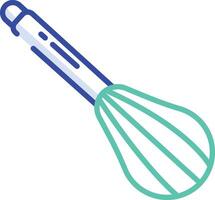 Whisk outline color illustration vector
