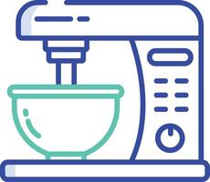 cake blender outline color illustration vector