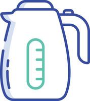 Kettle outline color illustration vector