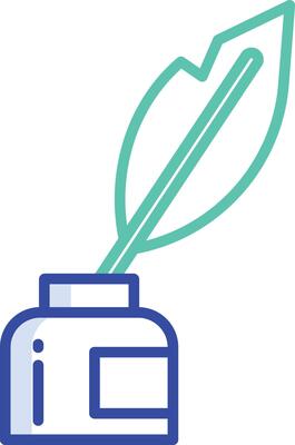 Inkwell outline color illustration