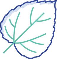 Mulberry Leaf outline color illustration vector