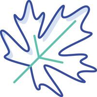 maple tree outline color illustration vector