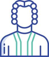 Judge Hammer outline color illustration vector