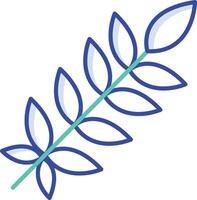 Rowan Leaf outline color illustration vector