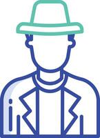 Sheriff outline color illustration vector
