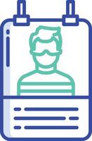 Wanted Poster outline color illustration vector