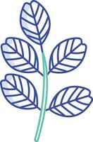 black locust Leaf outline color illustration vector