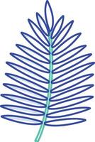 Parlor Palm Leaf outline color illustration vector