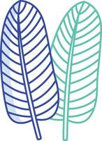 Leaf outline color illustration vector