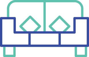 Sofa outline color illustration vector