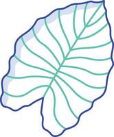 Elephant Leaf outline color illustration vector