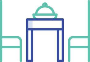 Dinner outline color illustration vector