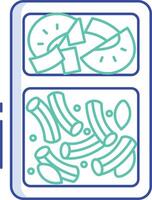 bow-tie pasta outline color illustration vector