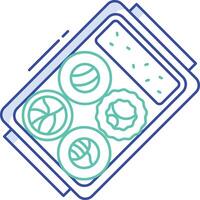 Sushi Roll outline color illustration vector