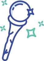 Magic wand outline color illustration vector
