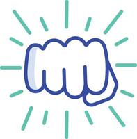Fist outline color illustration vector