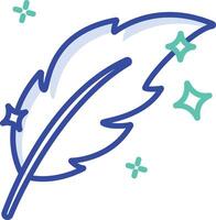 Quill outline color illustration vector