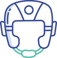 Boxing Helmet outline color illustration vector