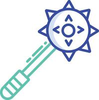 Mace outline color illustration vector