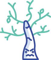 sequoia tree outline color illustration vector