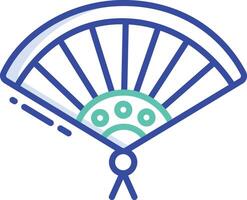 table fan retro outline color illustration vector