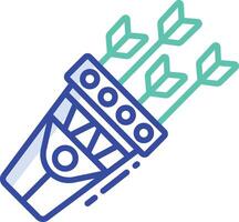 Quiver outline color illustration vector