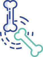 Bone outline color illustration vector