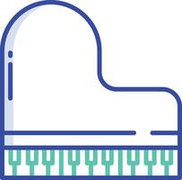 Grand Piano outline color illustration vector