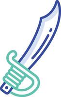 Machete outline color illustration vector
