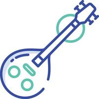 Veena outline color illustration vector