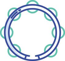 Tambourine outline color illustration vector