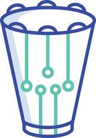 Snare Drum outline color illustration vector