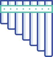 Pan Flute outline color illustration vector