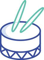 Drums outline color illustration vector