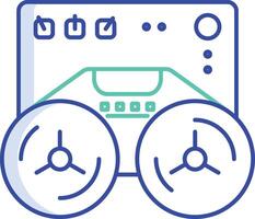 Recording audio outline color illustration vector