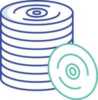 CD Bundle outline color illustration vector