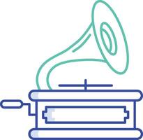 Gramophone outline color illustration vector