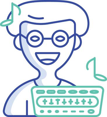 Music Composer outline color illustration