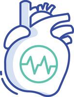 heart disease outline color illustration vector