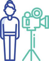 Cameraman outline color illustration vector