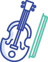 Fiddle outline color illustration vector