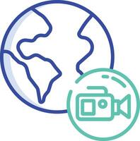 Globe outline color illustration vector