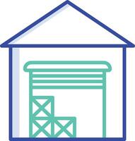 Warehouse outline color illustration vector