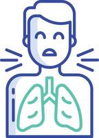 breathing problem outline color illustration vector