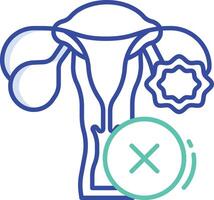 PCOS outline color illustration vector