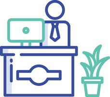 Receptionist outline color illustration vector
